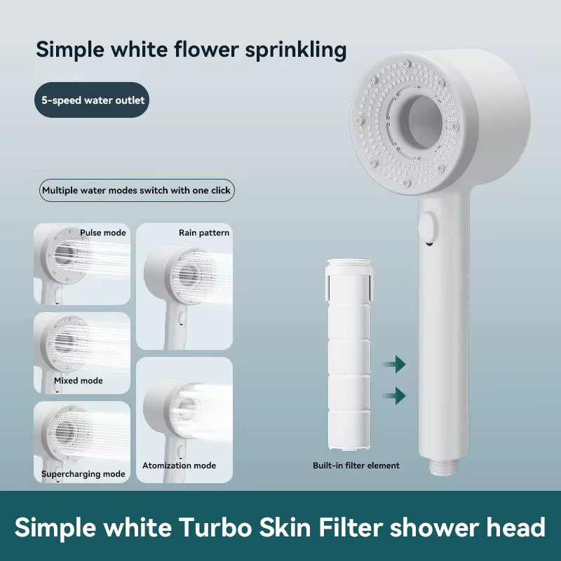 Upgrade 5 Modes Shower Head High Pressure Showerhead Portable Filter Rainfall Faucet Tap Bathroom Bath Home Bathroom Accessories