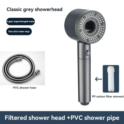 5 Modes Shower Head High Pressure Showerhead Portable Filter Rainfall Faucet Tap Bathroom Bath Home Bathroom Accessories