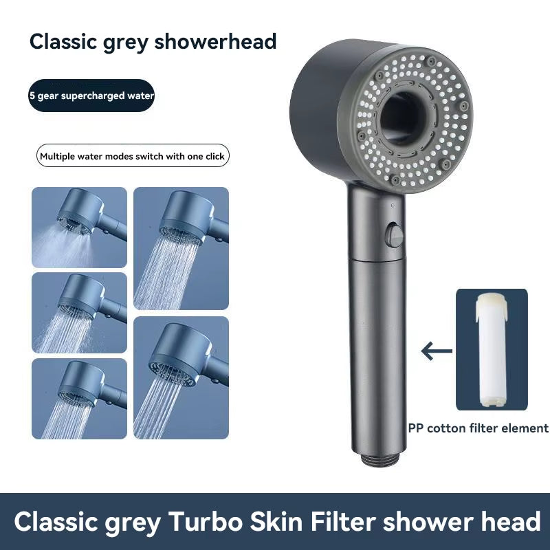 Upgrade 5 Modes Shower Head High Pressure Showerhead Portable Filter Rainfall Faucet Tap Bathroom Bath Home Bathroom Accessories